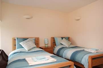 Bedroom 1 with twin beds.