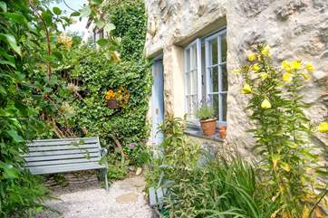 The pretty rear courtyard, the perfect place to relax.