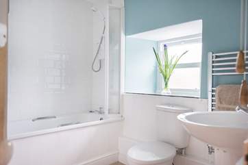 The bathroom on the first floor.