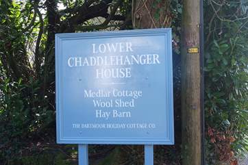 The large sign welcoming guests to Lower Chaddlehanger.