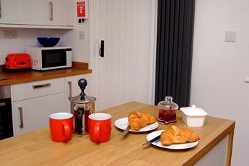 Warm croissants and a steaming jug of coffee - a great way to start the day.