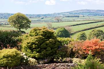 There are wonderful views over rolling countryside seen from the drive to the cottage.