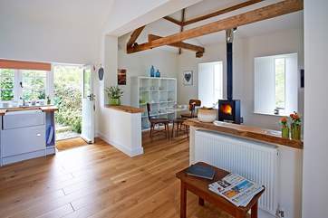 Looking across the living-room to the front door.