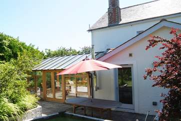 The rear of Treraire provides access to the conservatory.