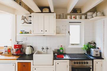The kitchen area.
