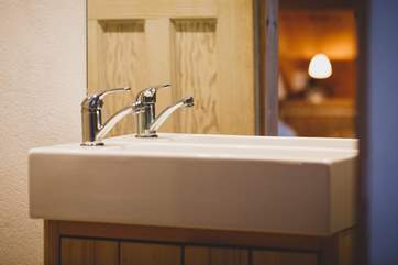 Modern fittings in the en suite wet-room.