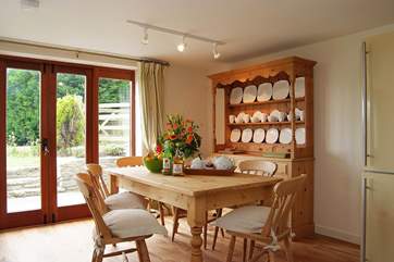 The dining-area has French doors out to the patio.