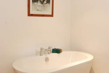 The free-standing bath in the family bathroom.