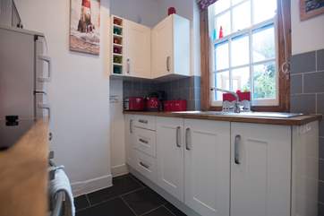 Lovely bright pops of colour in the kitchen.