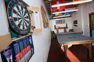 There's a wood-burner effect stove in the games-room to keep you snug.