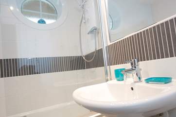 There's a power shower over the bath.