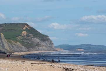 The stunning Jurassic Coast is a short drive away. This is the beach at Charmouth.