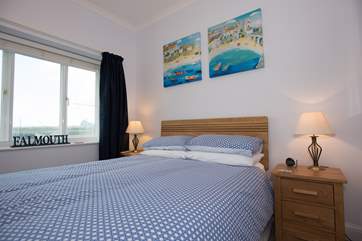 The bedroom looks out towards the lifeboat station.