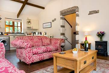 The spacious open plan living area