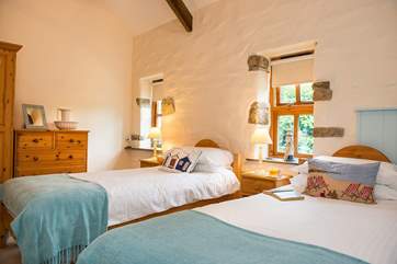 Bedroom 2, the twin bedded room on the ground floor.