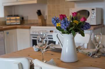 A convivial meal around the table.