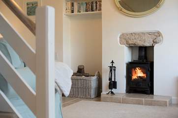 A roaring fire awaits you.