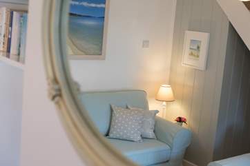 Soothing decor throughout.