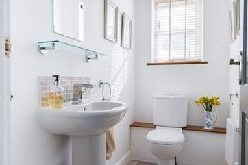 The handy ground floor loo is next to the living-room.