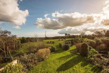 The large gardens blend seamlessly into the beautiful landscape.