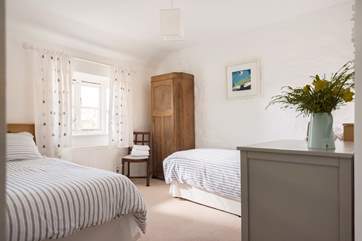 Bedroom 3 is furnished with twin beds and is ideal for children (please note this bedroom is excluded for bookings at the lower rent band).
