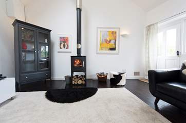 Relax in front of a roaring wood-burner.
