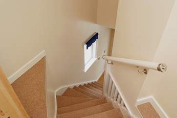 Looking down from the top of the stairs.