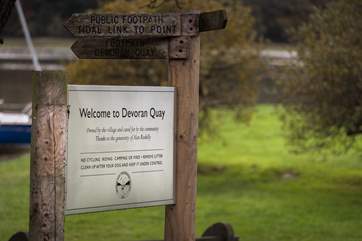 Devoran Quay, great for walking dogs.