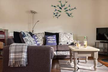 A great big corner sofa to stretch out on.