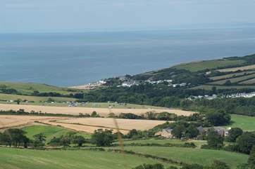 The three cottages at Doghouse Farm are the cluster of buildings in the bottom right of this photograph.