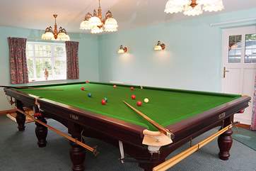 There is a full-size snooker table for adults to use. Just ask the Owner.