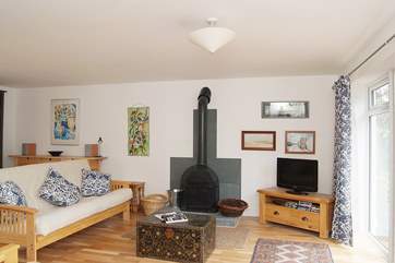 The wood-burner is great for warding off the chill of those cooler evenings.