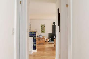 The bedrooms and wet-room are at one end of the cottage, with the living-room at the other.