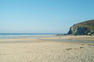 Sandy Porthtowan beach is just a few minutes' drive from Downalong.