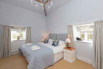 This is the main ground floor bedroom with its super king sized bed.