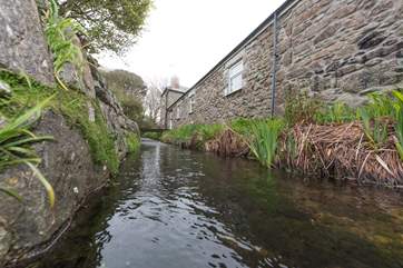 The stream that runs through the garden.