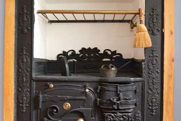 The lovely old (ornamental) Cornish range in the kitchen.