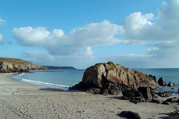 The family-friendly beach at Kennack Sands.