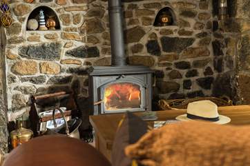 Relax in front of the fire.