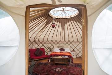 The beautiful entrance into Poppy Yurt.