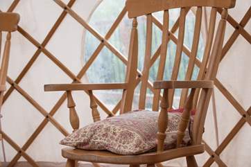 Sit next to the roaring fire in this beautiful yurt.