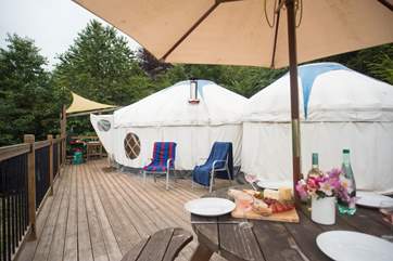 Looking back across Poppy's vast deck towards the barbecue and outdoor kitchen sink.