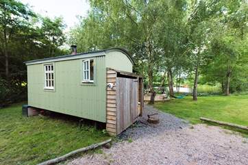 Shepherd's Delight is reached down your own little private track. A solar panel powers the cool-box fridge and lighting (there is no other source of electricity).