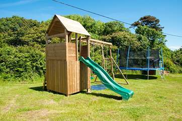 The play area is situated behind the tents.