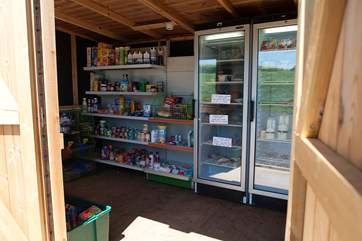 The on-site honesty shop just behind the tents is stocked full of goodies for your stay.