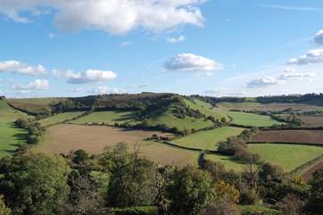 This is great walking countryside too - this is an incredible Iron Age fort at North Cadbury. From the top, the whole of Somerset is laid out around you.
