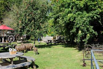 The tea shop has a lovely garden to relax in.
