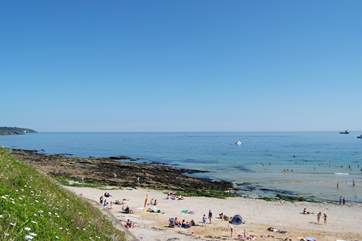 Gyllyngvase beach is a three minute walk away from the apartment.