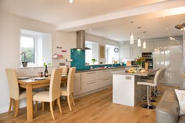 The open plan living room- with wonderful views from every window