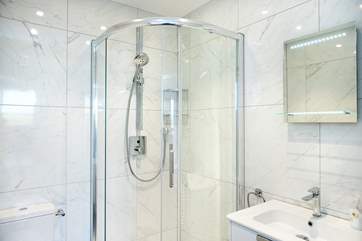 The stylish en-suite shower room for bedroom 2